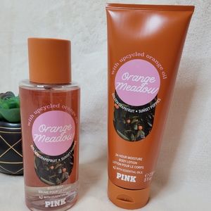 Victoria Secret Pink Orange Meadow Body Mist & Lotion Set